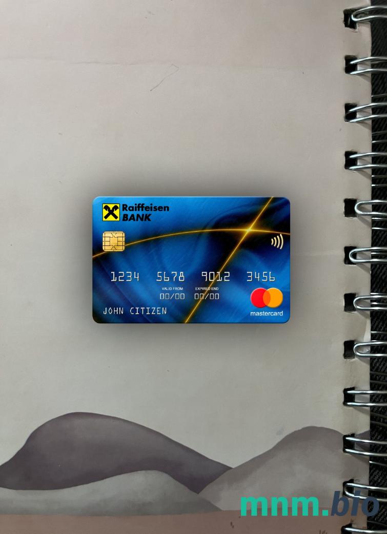 Slovakia Raiffeisen bank wygląd zdjęcia mastercard skan PSD + zdjęcie